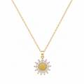 Sunflower Zircon Pendant Necklace