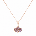 Purple Fan Pendant Necklace