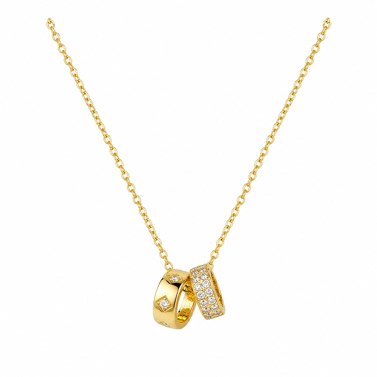 Interlocking Ring Pendant Necklace