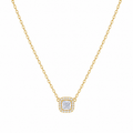 Square Zircon Pendant Necklace