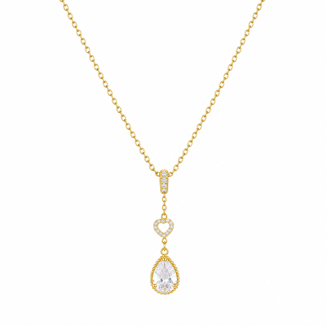 Heart Drop Lariat Necklace
