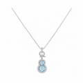 Blue Double Stone Pendant Necklace