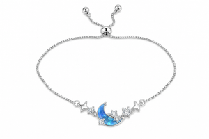 White background first image - Celestial Azure Moon Bracelet