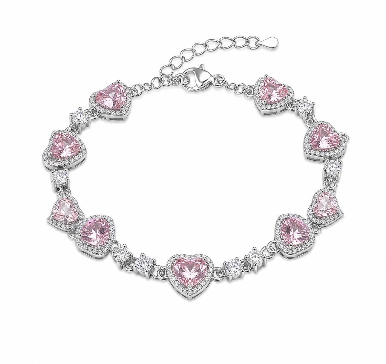 White background first image - Celestial Infinity Heart Stacking Bracelet