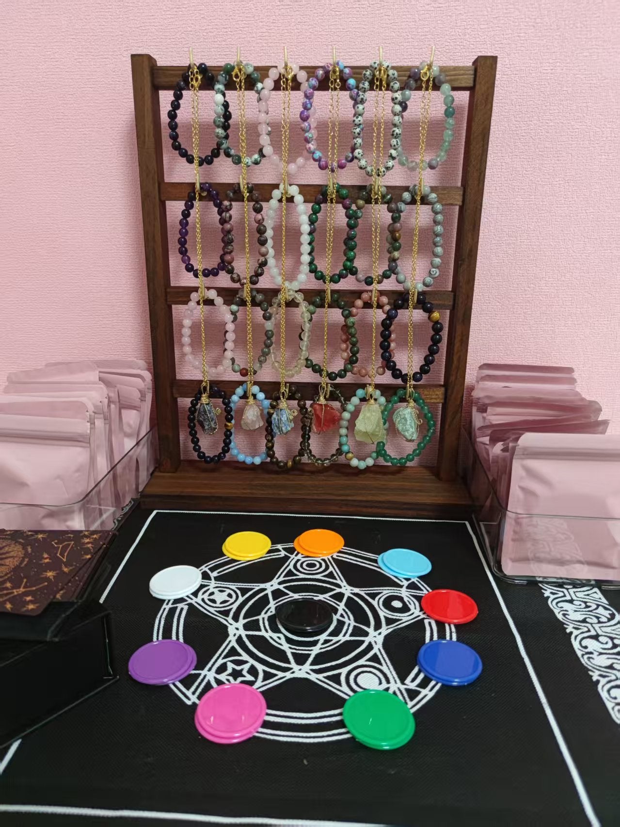 Natural crystal rough stone mysterious jewelry bag （The product includes a storage box）