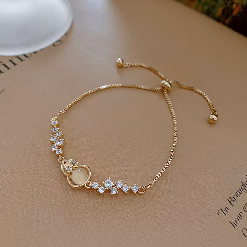 Ethereal Moonstone Halo Bracelet