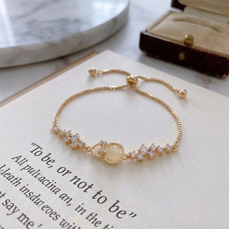 Ethereal Moonstone Halo Bracelet