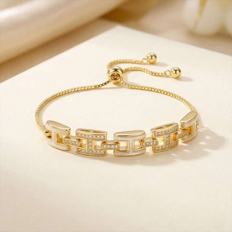 Gilded Geometric Link Bracelet