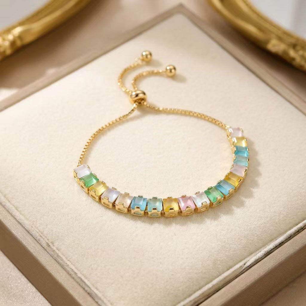 Pastel Baguette Aura Stacking Bracelet