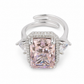 Blush Radiance Emerald-Cut Ring on a white background