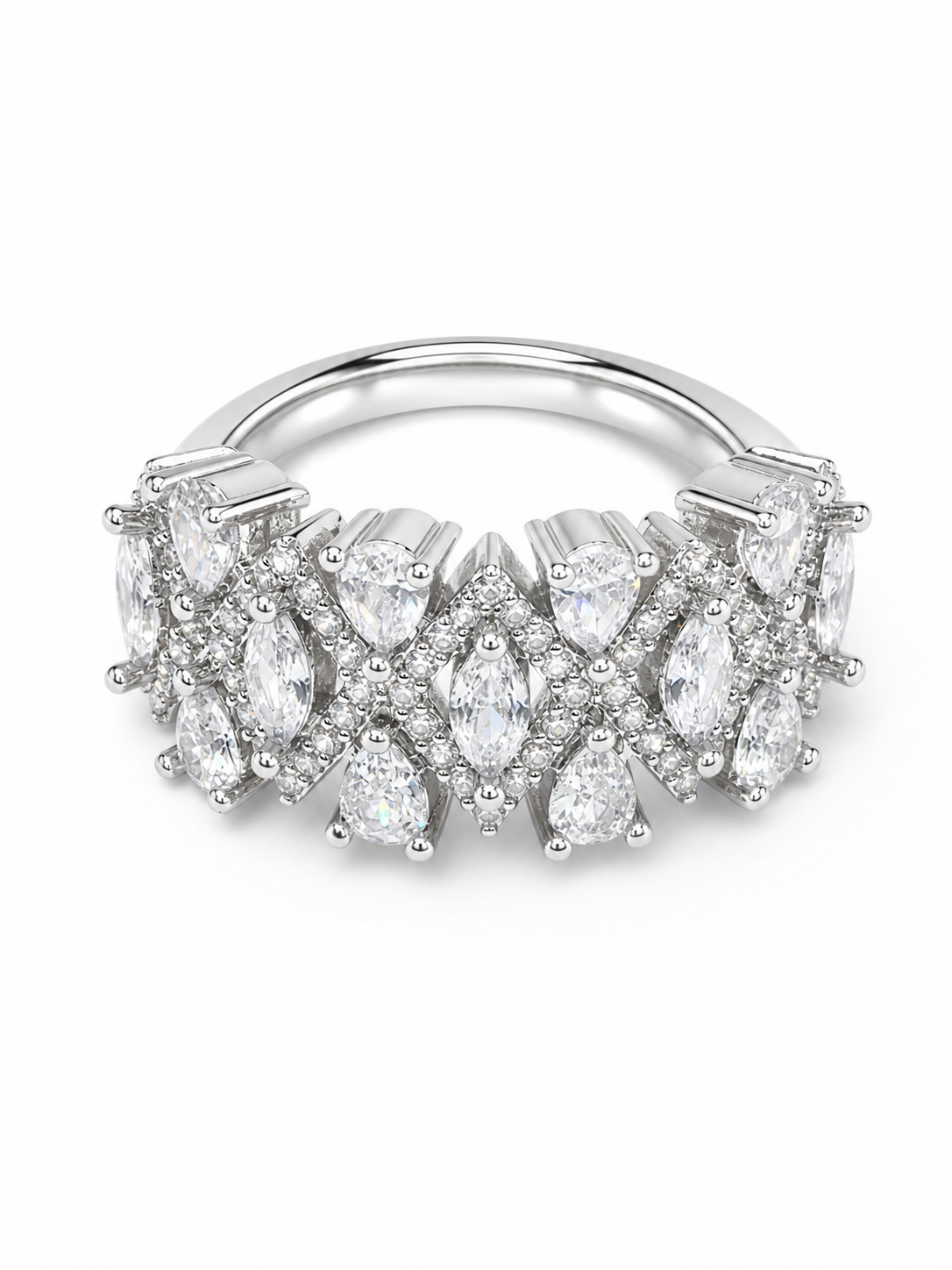 Crystal Marquis Crown Adjustable Ring white background product image