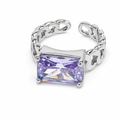 Lavender Link Zircon Adjustable Ring white background product image