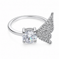 Moonlit Butterfly Zircon Adjustable Ring white background product image