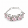 Petal Cascade Pink Cluster Ring on a white background