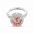 Rose Halo Adjustable Statement Ring on a white background