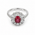 Ruby Petal Halo Adjustable Ring white background product image