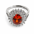 Scarlet Sunburst Zircon Adjustable Ring white background product image